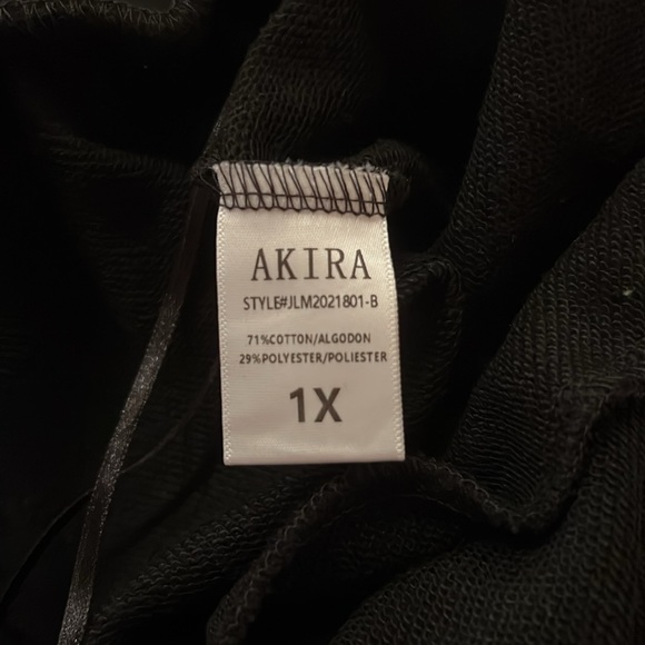 Akira Black Sweatpants With White Fuzzy Trim On Front & Back Size 1X - Picture 12 of 12